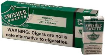 Swisher Sweets Menthol Little Filtered cigars made in Dom. Republic. 4 cartons of 200. Ships Free!