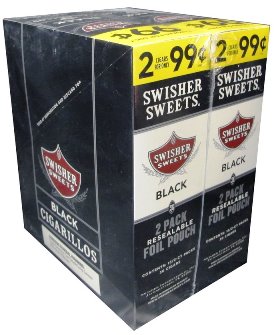 Swisher Sweets Foil Fresh Black Cigarillos made in Dominican Republic. 90 x 2 pack. Free shipping!
