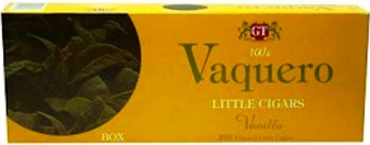Vaquero Vanilla 100s Little Cigars made in USA. 5 cartons plus 1 Free! 1200 cigars total.