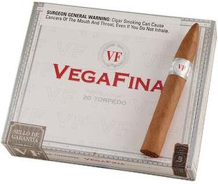Vegafina Torpedo Cigars made in Dominican Republic. Box of 20. Free shipping!