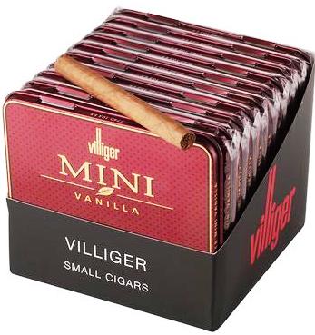 Villiger Mini Vanilla cigars made in Switzerland, 20 x 5 Pack. Free shipping!