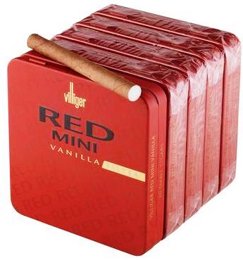 Villiger Red Mini Vanilla Filter cigars made in Switzerland, 10 x 20 Pack. Free shipping!