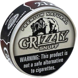 Grizzly Premium Natural Snuff Chewing Tobacco made in USA. 4 x 5 can rolls, 680 g total. Ships free!