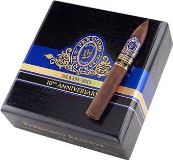 Perdomo Reserve 10th Year Anniversary Torpedo cigars made in Nicaragua. Box of 25. Free shipping!