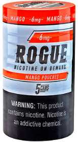 Rogue Mango 6mg Tobacco Free Nicotine Pouches made in USA. 4 x 5 can rolls. Free shipping.