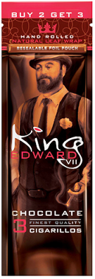 King Edward Cigarillos Chocolate made in USA. 60 x 3 pack, 180 total. Free shipping!