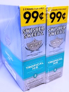 Swisher Sweets Foil Fresh Tropical Ice Cigarillos made in Dominican Republic. 90 x 2 pack.