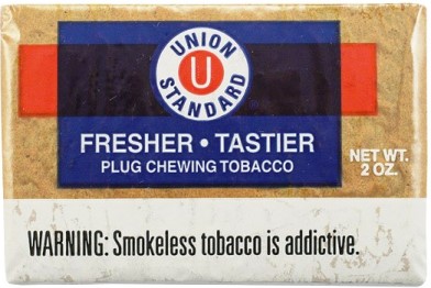 Union Standard Plug Chewing Tobacco made in USA. 10 x 85 g pouches, 850 g total. Free shipping!