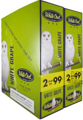 White Owl Foil Fresh White Grape Cigarillos made in USA. 90 x 2 pack. Free shipping!