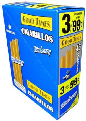 Good Times Foill Fresh Blueberry cigarillos made in USA. 60 x 3 pack. 180 total. Free shipping!