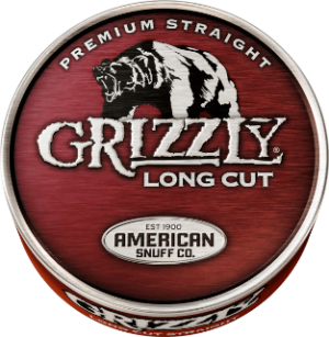 Grizzly Long Cut Straight Chewing Tobacco made in USA. 4 x 5 can rolls, 680 g total. Ships free!