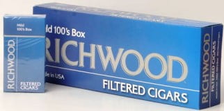 Richwood 100 Mild Filtered cigars made in USA, 4 x 20 packs, 800 total. Free shipping!