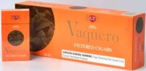 Vaquero Peach 100s Little Cigars made in USA. 5 cartons plus 1 Free! 1200 cigars total.