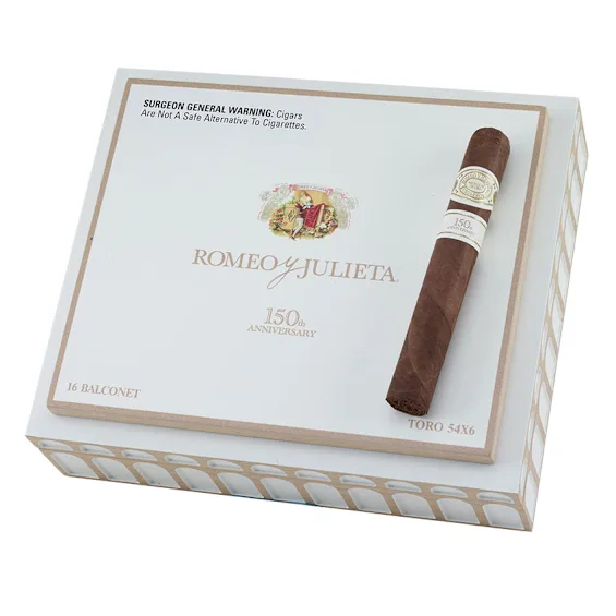 Romeo y Julieta 150th Anniversary Balconet cigars made in Dominican Republic. Box of 16. Free shipping!