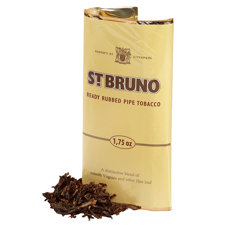 St. Bruno Ready Rubbed Pipe Tobacco made in Denmark. 20 x 50g pouches. Free shipping!